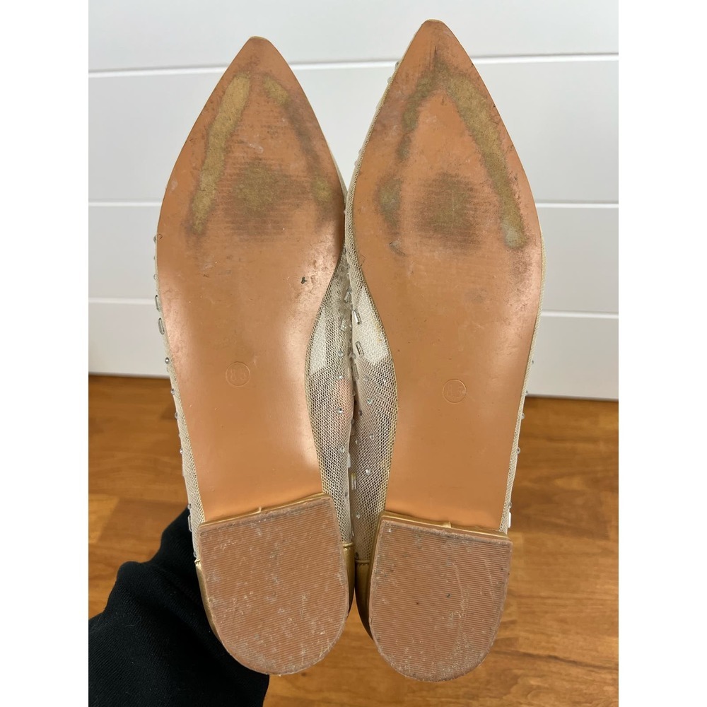 Lulus sparklee champagne rhinestone pointed toe ballet flats - Picture 5 of 8